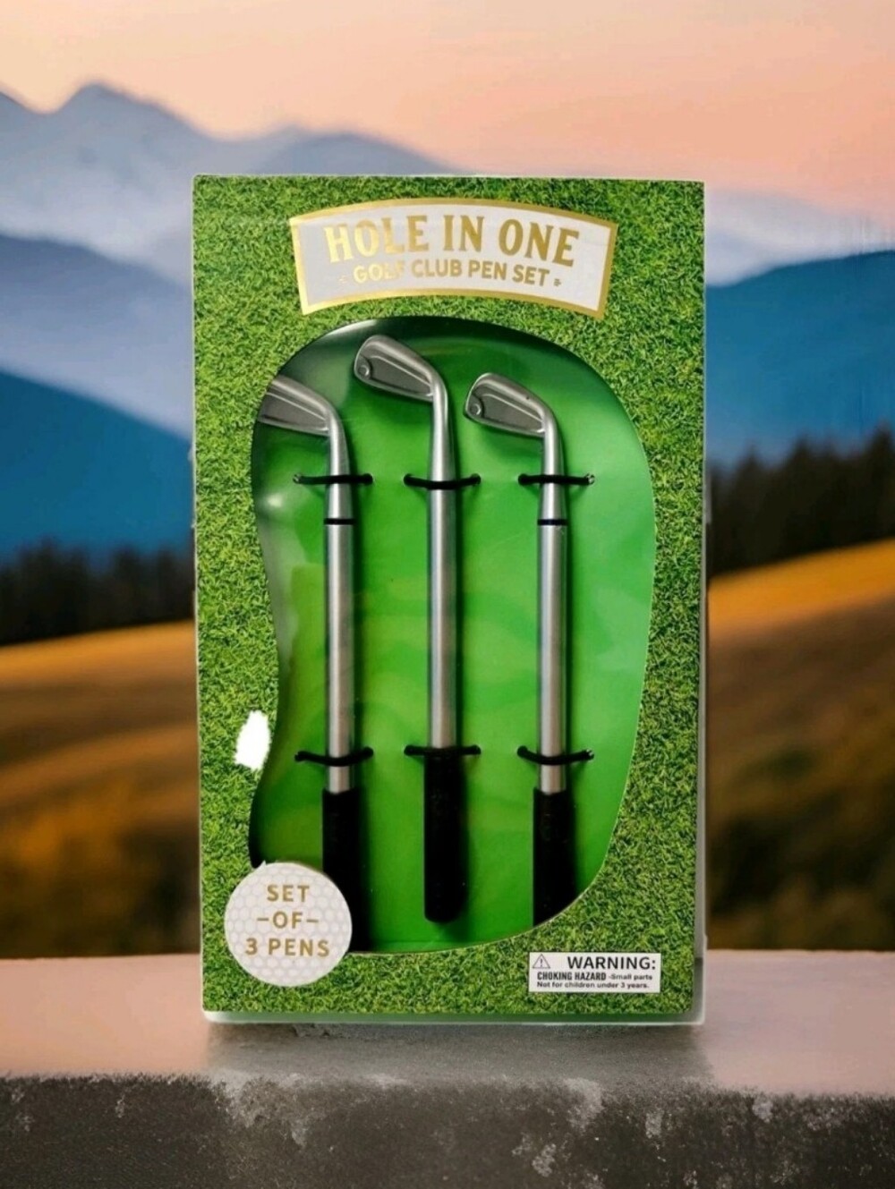ECCOLO: PGA: GOLF GIFT SET: PENS: MEDIUM POINT: BLUE INK: 3 PACK: BRAND NEW